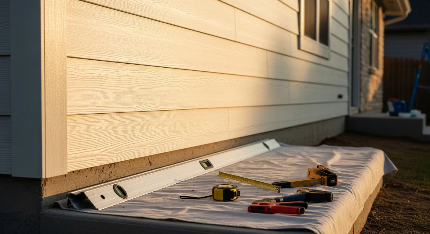 New siding installation on residential home exterior